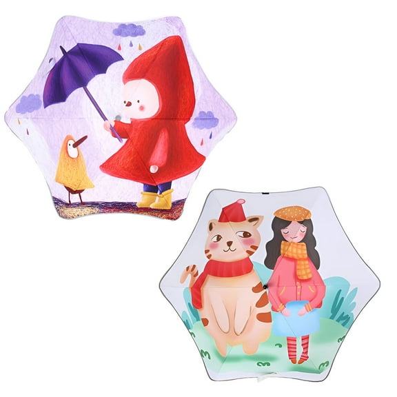 GASTROPOD 2Pcs Kids Umbrella,Reflective Strips Kids Umbrella Boy,Enhanced Night Visibility Umbrella for Kids,Style1