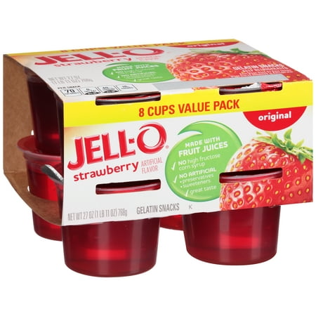 Jell-O Ready to Eat Strawberry Gelatin, 8 ct - 27.0 oz Package ...