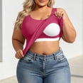 thumbnail image 2 of Yeaiivve Womens Plus Size Ribbed Tank Tops Stretchy Slim Fit Athletic Workout Tank Top U Neck Sleeveless Undershirts Soft Casual Summer Tank Hot Pink 5XL, 2 of 8