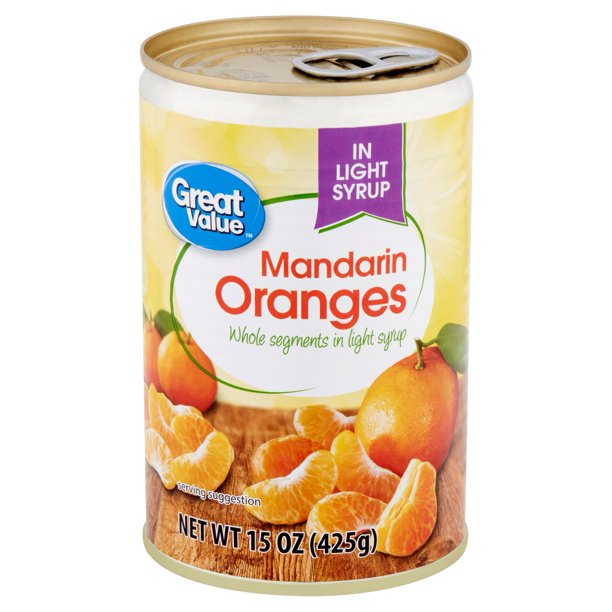 Great Value Mandarin Oranges in Light Syrup, 15 oz
