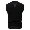 thumbnail image 3 of FINALGANG Mens Argyle Knit Vest V Neck Sleeveless Contrast Diamond Pattern Ribbed Trim Casual Knit Waistcoat For Daily Wear Business Casual Black XL, 3 of 3