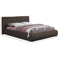 thumbnail image 2 of Bowery Hill Contemporary Deep Channel Tufted Rich Brown Boucle Fabric Queen Bed, 2 of 12