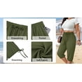 thumbnail image 6 of WellSize Plus Size Capris Pants for Women Lightweight Casual Joggers with Pockets Loose Fit High Waisted Pants, 6 of 8