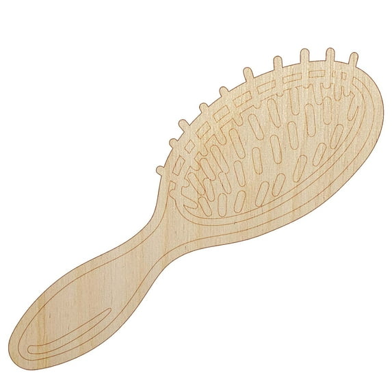 Hair Brush Wood Shape Unfinished Piece Cutout Craft DIY Projects - 6.25 Inch Size - 1/8 Inch Thick