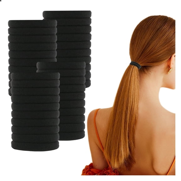 Gentle Hold Soft Hair Ties for Adults and Kids, Curly Fine Ponytail Scrunchies Elastic Bands Hair Accessories