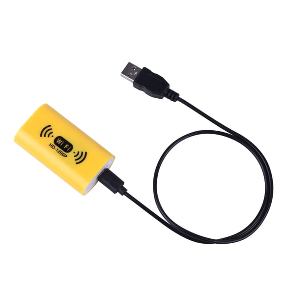 Riwcyla 8mm Wireless IP68 Waterproof WiFi Inspection 2.0MP HD 8 Semi,Rigid Cable Borescope for iPhones iPads Android Devices and PC Yellow 10M