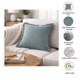 thumbnail image 4 of Stonewashed Linen Throw Pillow with Handworked Edges & Fringe -22X22", 4 of 4