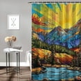 thumbnail image 2 of Orinice Ultrafine Detailed Painting Bathroom Decor Set, Colorful Luxurious Graphic Print Polyester Fabric Shower Curtain Set with Hooks 36x72, 2 of 7
