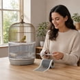 thumbnail image 4 of YiFudd Bird Cage Seed Catcher, Adjustable Mesh Seed Catcher Guard for Bird Cage with Adhesive Strip, 4.7x315in, 4 of 5