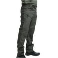 thumbnail image 5 of Jacenvly Cargo Pants for Men Long Cargo Pants Mid Waisted Pocket Plain Mens Pants Pants Multiple Cargo Trousers Work Wear Cargo Pocket, 5 of 7