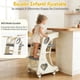 thumbnail image 4 of Taburete de Cocina 4 en 1, Torre de Aprendizaje Montessori con 2 Niveles de Ajuste de Altura, Cinturones De Seguridad Ajustable, Placa Giratoria de 240 °, Ruedas de 360 Grados, 80*51*42cm (Gris), 4 of 9