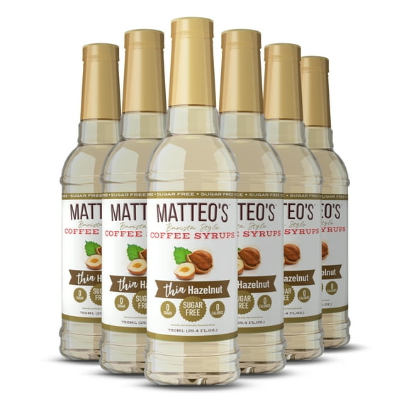 Matteo's Sugar Free Coffee Flavoring Syrup, Hazelnut, Delicious Coffee Syrup, 0 Calories, 0 Sugar coffee syrups, Keto Friendly