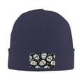 thumbnail image 2 of ZICANCN Dod Colorful Skull Knit Beanie Hat, Winter Cap Soft Warm Classic Hats for Men Women, Navy Blue, 2 of 8