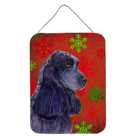 Cocker Spaniel Red Snowflakes Holiday Christmas Wall or Door Hanging Prints