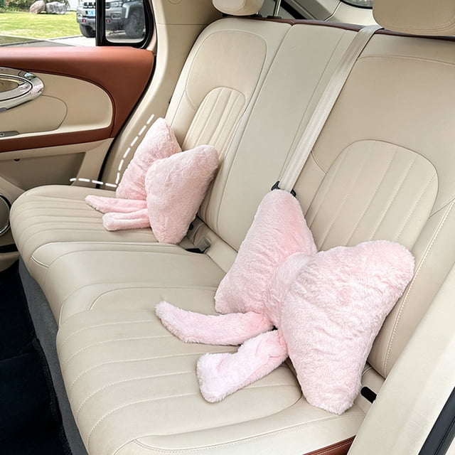 Coussin en Fourrure Douce avec Nœud pour Maison Coussin Lombaire Canapé Lit Coussin Nœud Confort