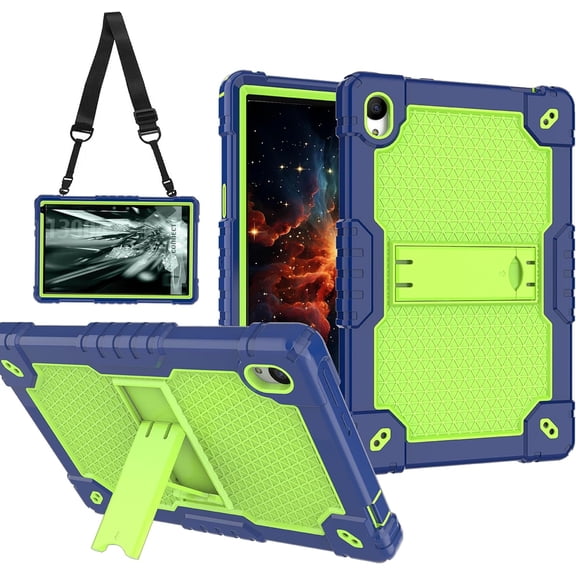 FIEWESEY for Urao C107/Jeazans OC101/C107 10.1 inch Tablet Hybird Case Kids Friendly with Stand case Cover for HiGrace C107/ZOFYWNAS C107/Freeski C107/Pswarfd 10.1 inch Tablet (Navy Blue/Green)