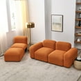 thumbnail image 3 of L-Shape Convertible Sectional Sofa, DIY Combination Modular Sofa with Thick Cushion, Oversized Accent Couch with Reversible Chaise, 4-Seater Sofa for Living Room Bedroom Apartment Office, Orange, 3 of 9