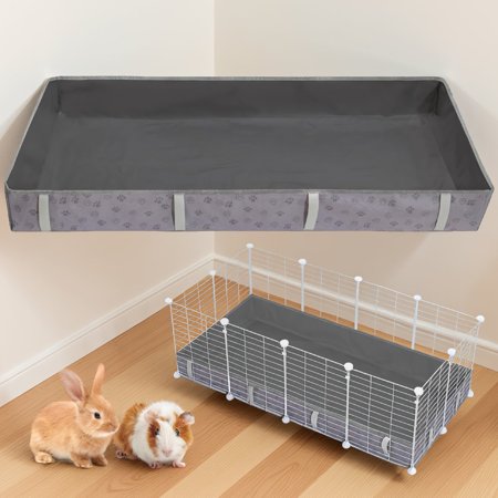 1-Pack Guinea Pig Cage Liner, Waterproof Washable Tarp Bottom for Small Animals, Dark Paw Print, 24 x 48 Inch