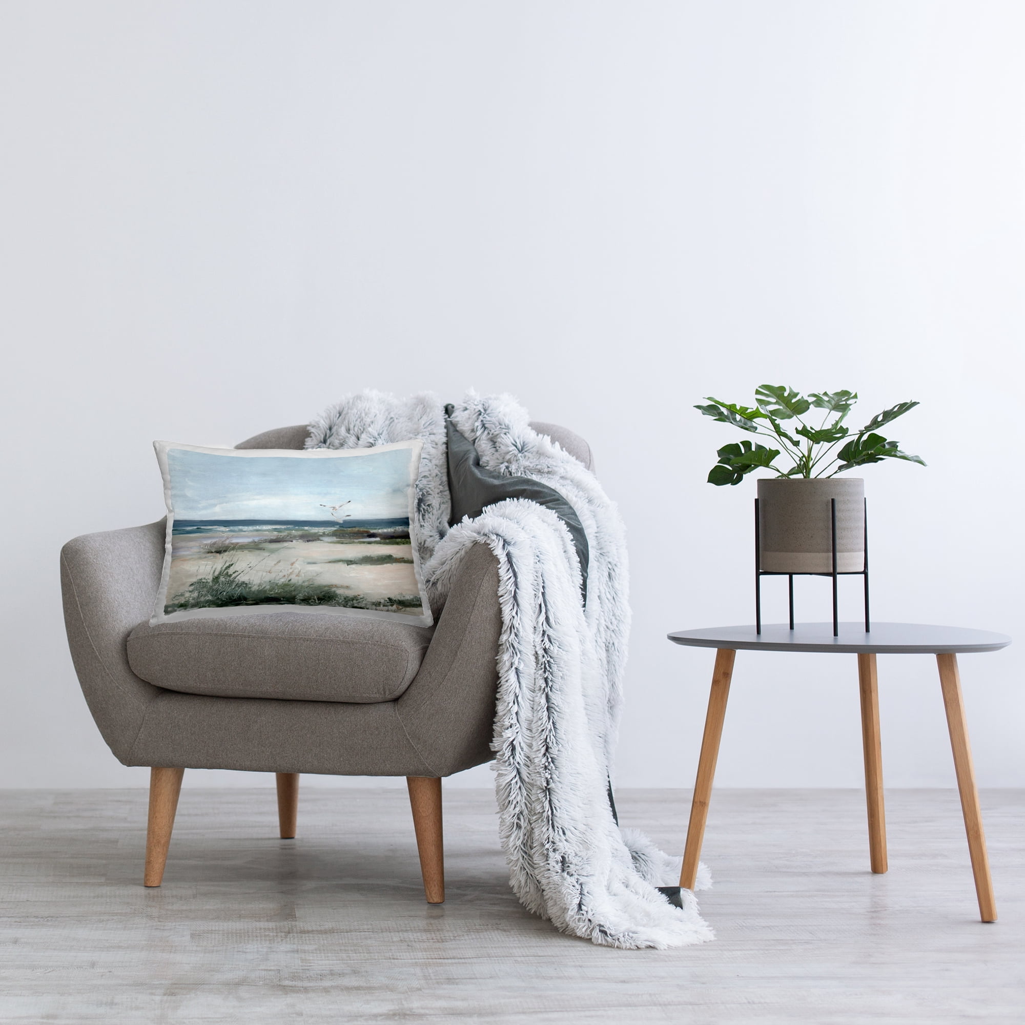 Stupell Industries Seagull Pair over Waves Decorative Printed Throw Pillow, design by Sally Swatland, 14 x 7 x 20