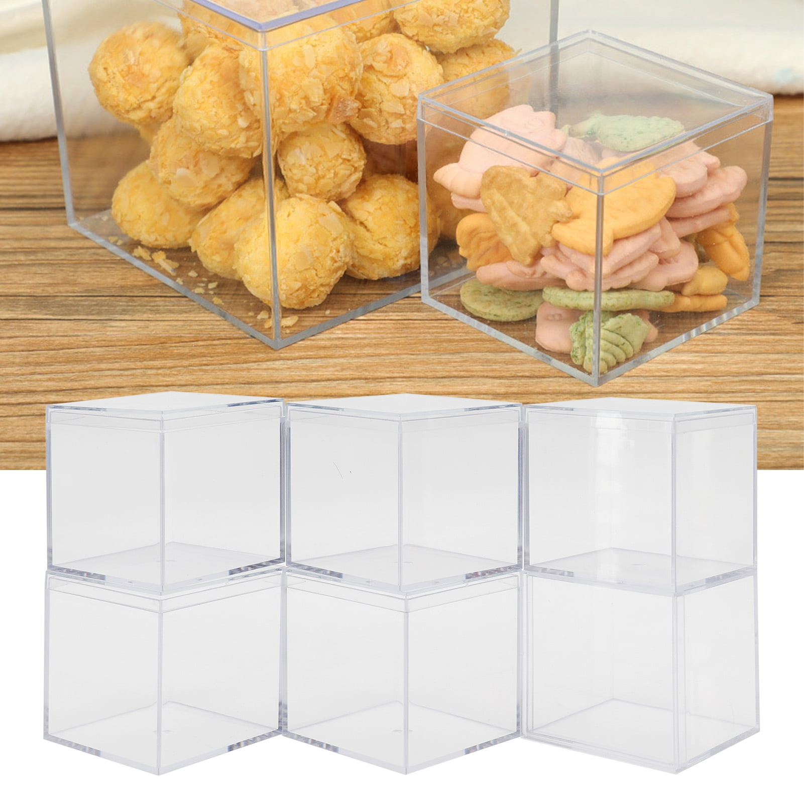 FAGINEY 6 Set Plastic Clear Box With Separate Lid Candies Storage