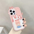 thumbnail image 2 of Cute Cartoon Piggy Phone Case with Bow Knot Cutie Camera Frame Lens Protection, Shockproof Soft Case for iPhone 11, 2 of 7