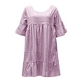 thumbnail image 4 of Ruyang Women T Shirt Dresses Womens Summer Tunic Dress Casual Loose Short Sleeve Crew Neck Flowy Swing Dresses Plus Size, 4 of 5