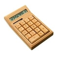 thumbnail image 4 of Calculadora solar Calculadora de escritorio de 12 dígitos Función estándar de bambú Fácil de usar para estudiantes Oficina Hogar medio, 4 of 8