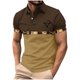 thumbnail image 2 of Blusa y camisa de manga corta con cuello vuelto para hombre, blusa de manga larga con solapa y botones estampados, blusa de poliéster para hombre, 2 of 5