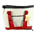 thumbnail image 6 of Reusable Grocery Bags - Ultra Chic Cooler Bag - Reusable Shopping Tote - Water Resistant Inner, 600D Polycanvas, Large Cargo Area, Cooler Pouch - White/Red., 6 of 7