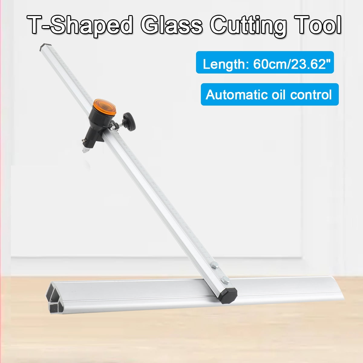 TABODD 60cm T Type Push Glass Cutter, T Type Accurate T Type Glass Cutter, Clear Error-Free for Glass, Ceramic Tile, Floor Tile Vitrified Brick