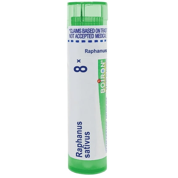 Boiron Raphanus Sativus 8X, Homeopathic Medicine for Abdominal Bloating With Difficulty Passing Gas, 80 Pellets