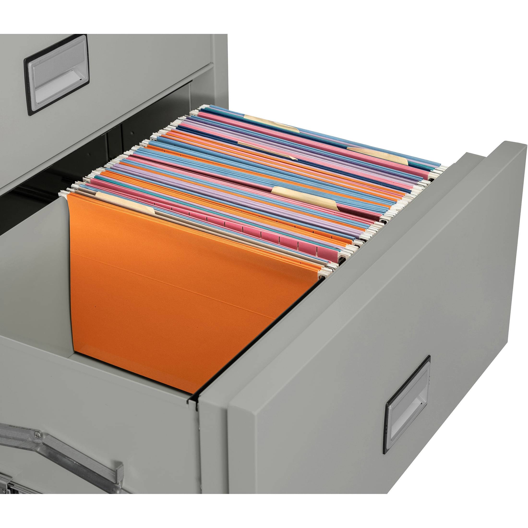 Phoenix Safe Lateral 31 inch 4-Drawer Fireproof File Cabinet with Key Lock, Water Seal, Gray, LAT4W31LG