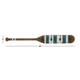 thumbnail image 4 of DecMode 48" x 6" Brown Wood Distressed 2 Hanger Paddle Wall Hook with Cream and Blue Stripes, 1-Piece, 4 of 13