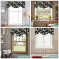 thumbnail image 6 of Tie Up Valances for Windows, Blue Floral Adjustable Valance Curtains Window Treatment for Living Room/Bedroom, Vintage Yellow Garden Blossom Flower Rod Pocket Kitchen Curtains & Drapes 42x12 Inch, 6 of 9