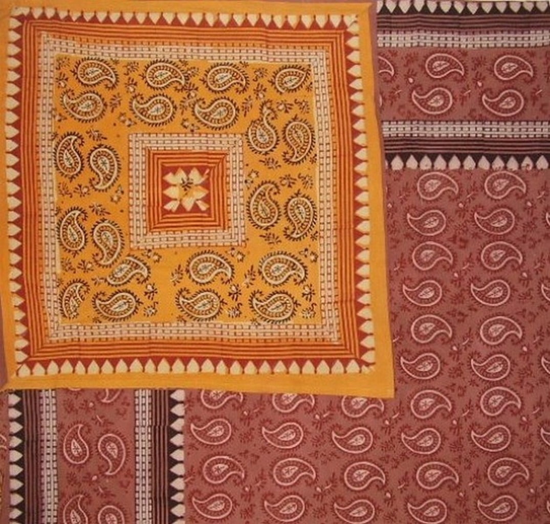 Dabu Block Print Reversible Duvet Cover Cotton  92" x 88" Fits Full-Queen Multi Color