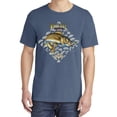 thumbnail image 2 of Wild Bobby, Walleye Fishing Nautical Freshwater, Fish, Garment-Dyed Washed Look Short Sleeve Tees, Navy, X-Large, 2 of 3