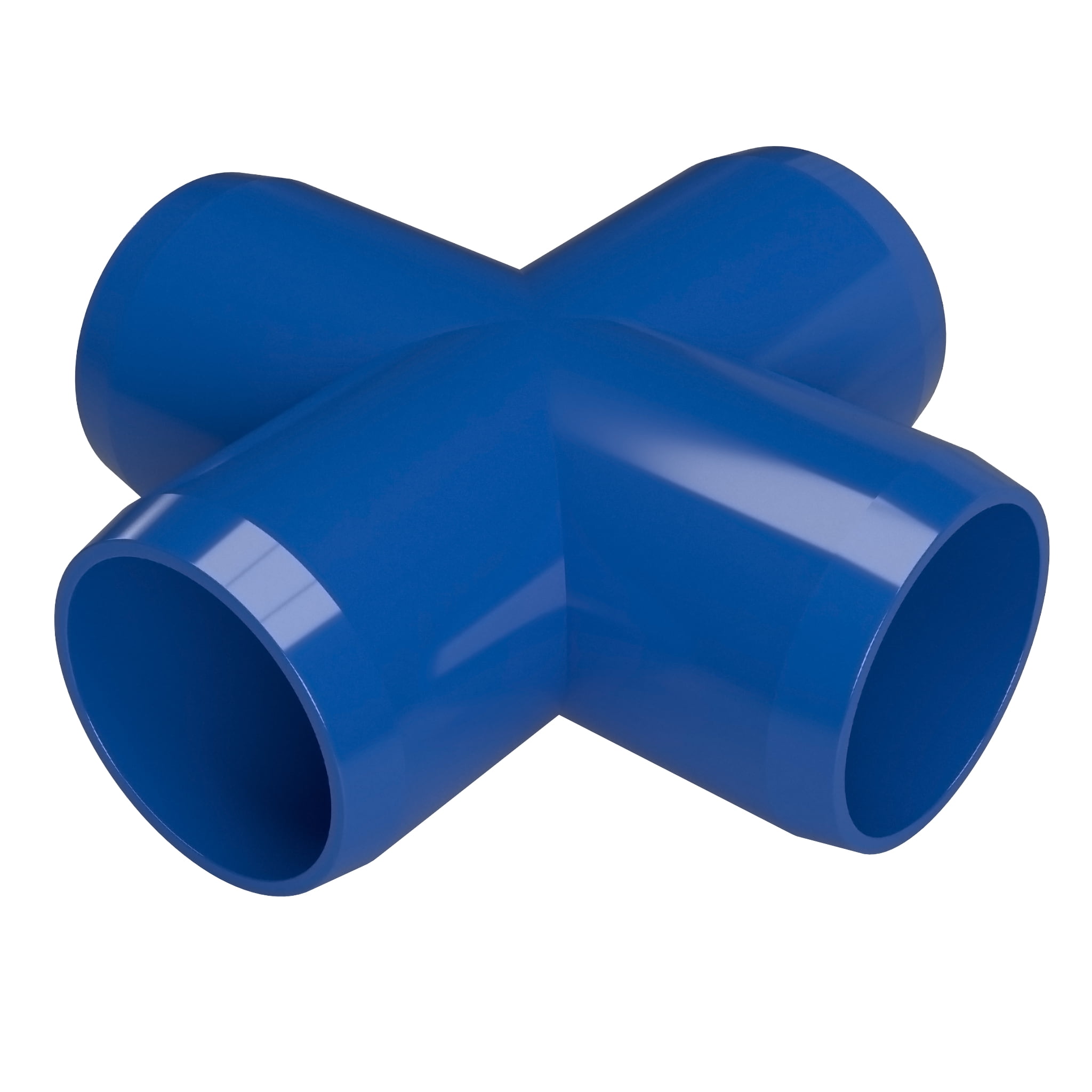 FORMUFIT F001CRX-BL-4 Cross PVC Fitting, Furniture Grade, 1' Size, Blue, 4-Pack