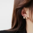 thumbnail image 6 of Women Leaves Hoop Earring Gift Cute 925 Silver,Gold Cubic Zircon Jewelry, 6 of 6