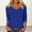 Blue, variant on Womens 3/4 Sleeve Tops And Blouses Scoop Neck T-Shirts Fashion Solid Color Spring Clothing Trendy Ladies Casual Tunic Shirts Soft Comfy Cotton Pullover Basic Tee Wear