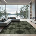 thumbnail image 2 of ODIKA 6'x9' Olive Green Geometric Diamond Medallion Washable Area Rug Interlocking Quatrefoil Pattern Contemporary for Dining Room, Under Table, Office Décor, Non-Slip Chair-Friendly, 2 of 7
