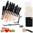 Hecef 25 PCS Kitchen Knife Set with Acrylic Stand Serrated Steak Knives