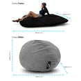 thumbnail image 2 of Sillón puff con cama Individual gamuza color Gris Oscuro Puff MX Gamuza Gris, 2 of 2
