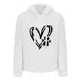 thumbnail image 3 of Womens Fleece Hoodies Cute Heart Dog Claw Printed Sweatshirts Long Sleeve Sherpa Crewneck Velvet Hoodie Winter Warm Pullover Outwears with Pockets, 3 of 6