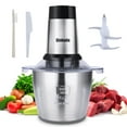 thumbnail image 1 of Procesador de alimentos Qinkada, potente picadora de carne de 500 W, tazón de acero inoxidable de 14 tazas, 3 modos de velocidad, 4 cuchillas de dos niveles para cebolla, carne, nueces, frutas, ajo, v, 1 of 5