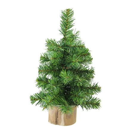 10" Alpine Artificial Christmas Tree With Wood Base Table Top Decoration - Unlit