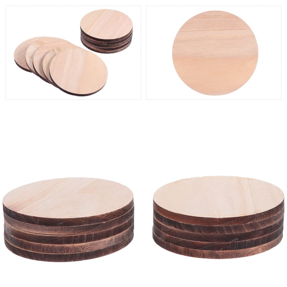 Minkissy 10Pcs Unfinished Wood Circles for Room Decor and Craft Making Projects