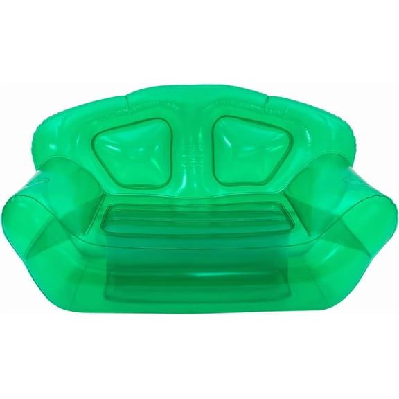 Inflatable Clear Chair Transparent Blow Up Couch Portable Double Person Air Sofa Indoor/Outdoor Waterproof 440lbs Furniture Seat for Camping Beach Backyard Lawn (Green)