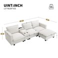 thumbnail image 2 of Sectional Cloud Sofa with Console, Modern 4 Seat Sofa Couch with USB Charging Port and Reading Light, Chenille Modular Couch with Cup Holder for Living Room Apartment, 2 of 8