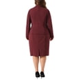 thumbnail image 3 of Conjuntos de trajes de talla grande Agnes Orinda para mujeres, dos piezas, chaquetas y vestido sin mangas, conjuntos de trajes de negocios informales 2X burdeos, 3 of 6