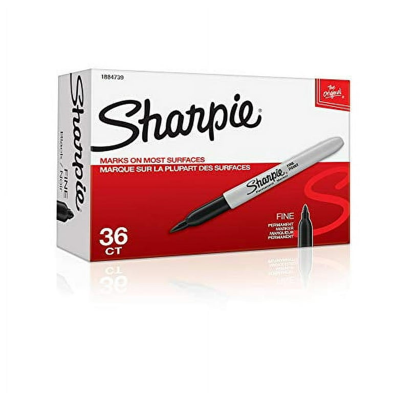 Sharpie Retractable Permanent Markers, Fine Point, Black, 36 Count